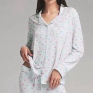 🩷 NWT SKIMS SOFT LOUNGE SLEEP TOP CLOUD CANDY HEART VALENTINE PAJAMA TOP SMALL
